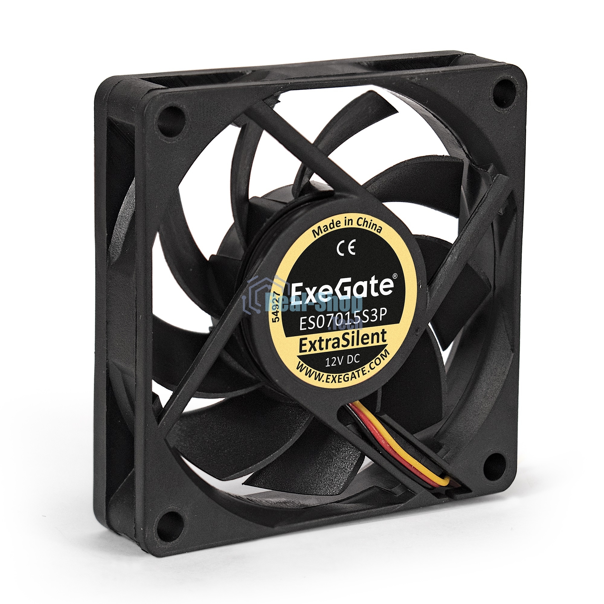 Вентилятор для корпуса ExeGate ExtraSilent ES07015S3P черный, 70 мм, 2000 об/мин, 18 дБ, 3 pin