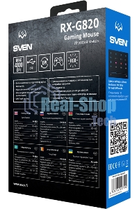 Мышь проводная SVEN RX-G820 черный, 4800 dpi, USB, кнопки - 6