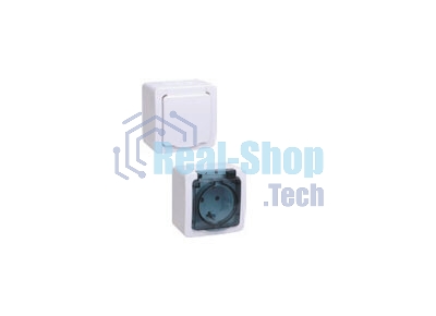 Розетка одноместная IEK ERMP12-K01-16-54-EC РСб20-3-ГПБб роз.1м с з/к о/у IP54 (цвет крышки:белый) ГЕРМЕС PLUS
