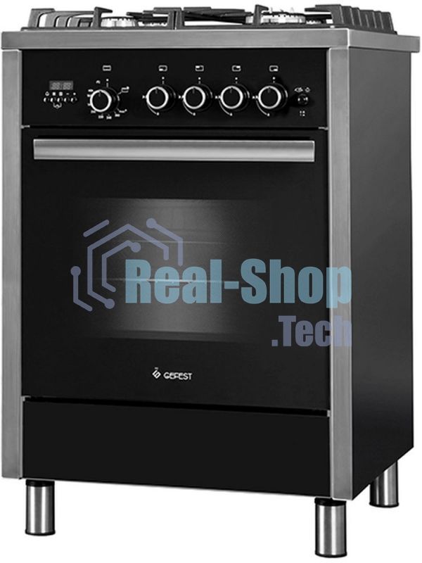 Плита газовая Gefest ПГ 6700-04 черный, конфорок 4 шт, духовка 52 л, 60 см x 85 см x 60 см
