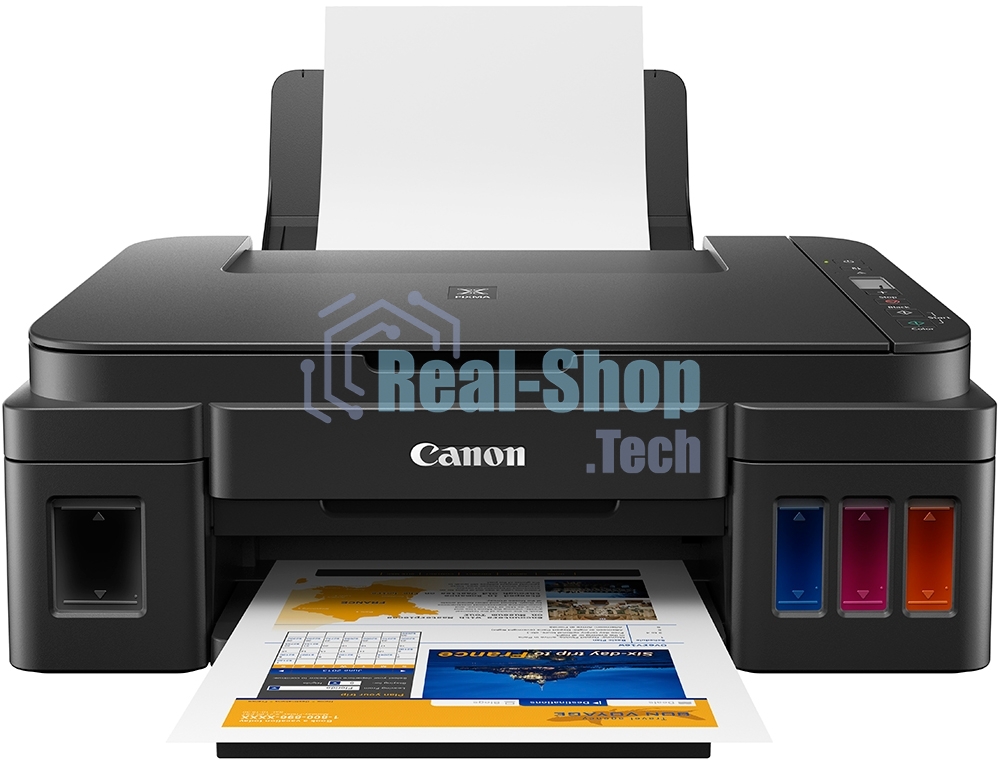 МФУ струйное Canon PIXMA G2410 (2313C009), A4, цветной, печ. 8.8 стр/мин (ч/б) 5 стр/мин (цвет), скан. до 19 стр/мин., 1200 x 4800 dpi (принтер) 1200x600dpi (сканер), USB