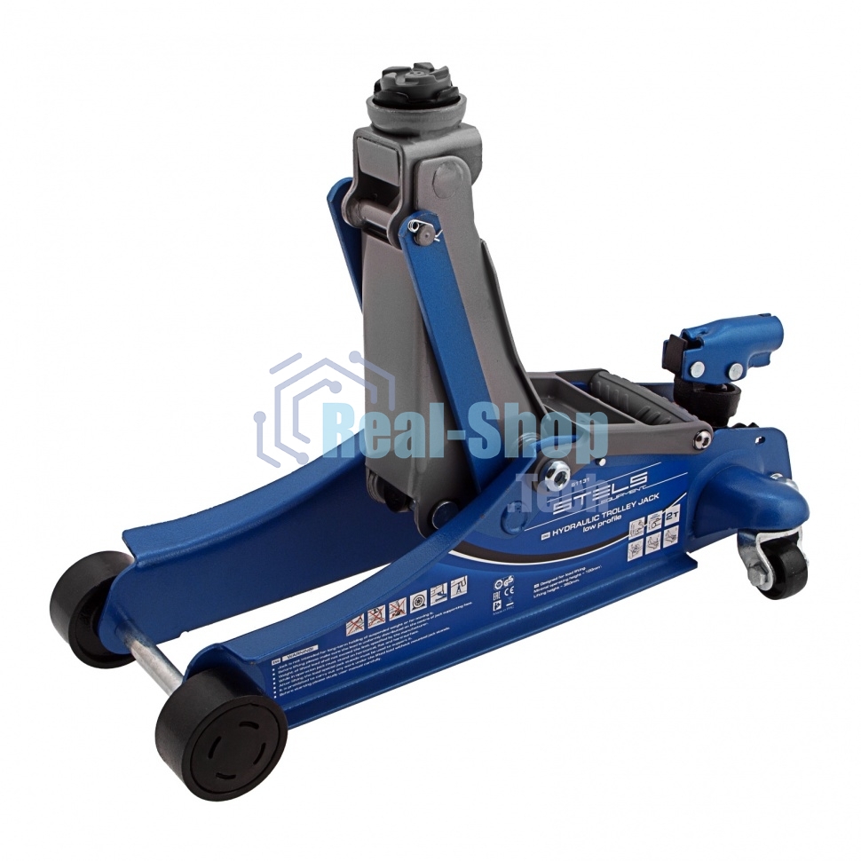 Домкрат Stels 51131 гидравлический подкатной поворотная рукоятка 2т low profile 100-350 мм