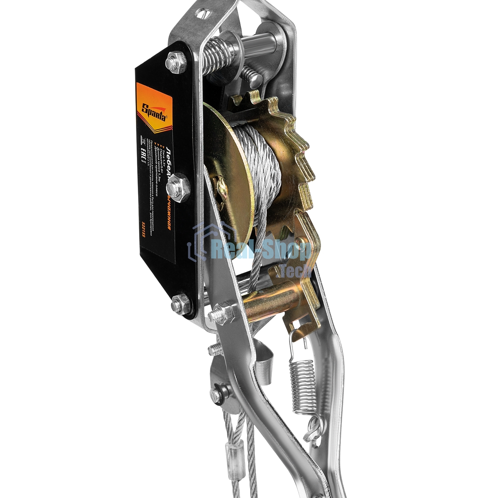 Лебедка рычажная Sparta тяга - 1,5 т, подъем - 0,6 т, 1.5 м, одинарное храповое колесо