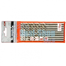 Сверло по металлу Matrix, 6,0 х 139 мм, полированное, удл., HSS, 10 шт. цил. хв.