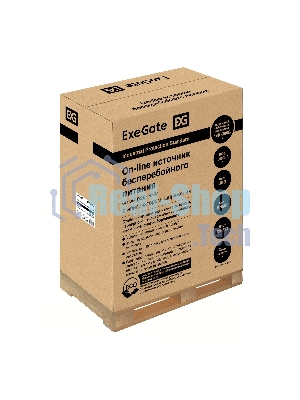 Источник бесперебойного питания On-line ExeGate PowerExpert TL-575-6kVA.192V.LCD.AVR.T.USB.RS232.SNMP 6000VA/6000W, On-Line, PF=1, LCD, клеммы, RS232, USB, SNMP-slot, встроенные батареи 12V 7.2Ah - 16шт, возможность подключения до 4 внешних батарейных блоков 192В, Tower, металлический корпус на колесиках, черный