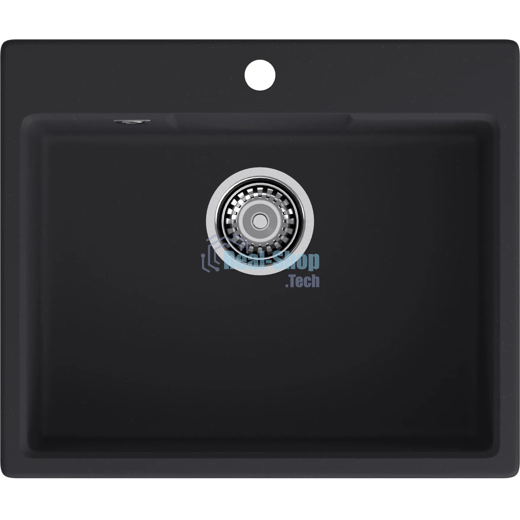 Мойка GRANFEST URBAN 658 1-чаша 580x490мм, монтаж: врезной, материал: кварц, черный