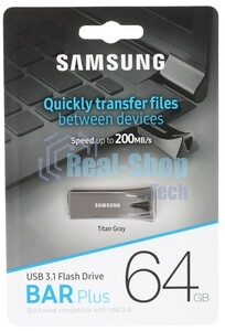 Флешка USB 64Gb USB Drive USB 3.1 Samsung BAR Plus (up to 200Mb/s) (MUF-64BE4/APC)
