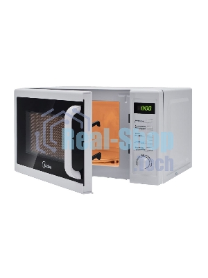 Микроволновая печь Midea AM820CUK-W белый, 20 л, 800 Вт, переключатели - поворотный механизм/кнопки