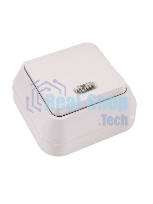 Выключатель 1-кл. Makel ОП 10А IP20 с подсветкой белый