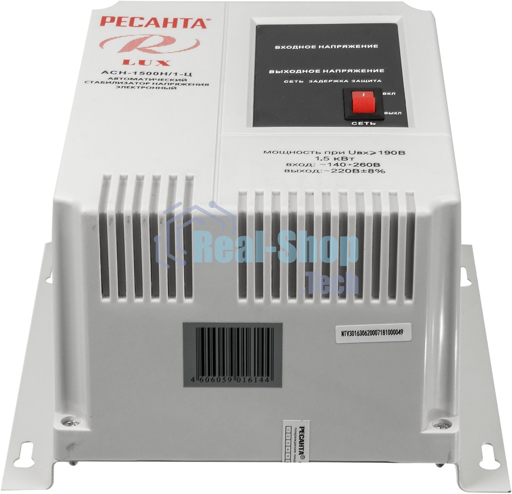 Стабилизаторы напряжения Ресанта АСН-1 500 Н/1-Ц 63/6/20 Стабилизатор Lux 220В±8%, Габариты 206х133х230, Вес 4,5кг