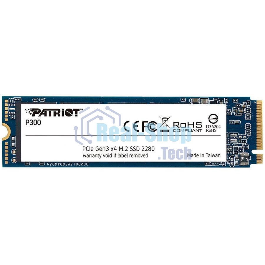 Накопитель SSD Patriot P300, 1000Gb, PCIe 3.0 x4, M.2 2280, NVMe, R/W 2100/1650