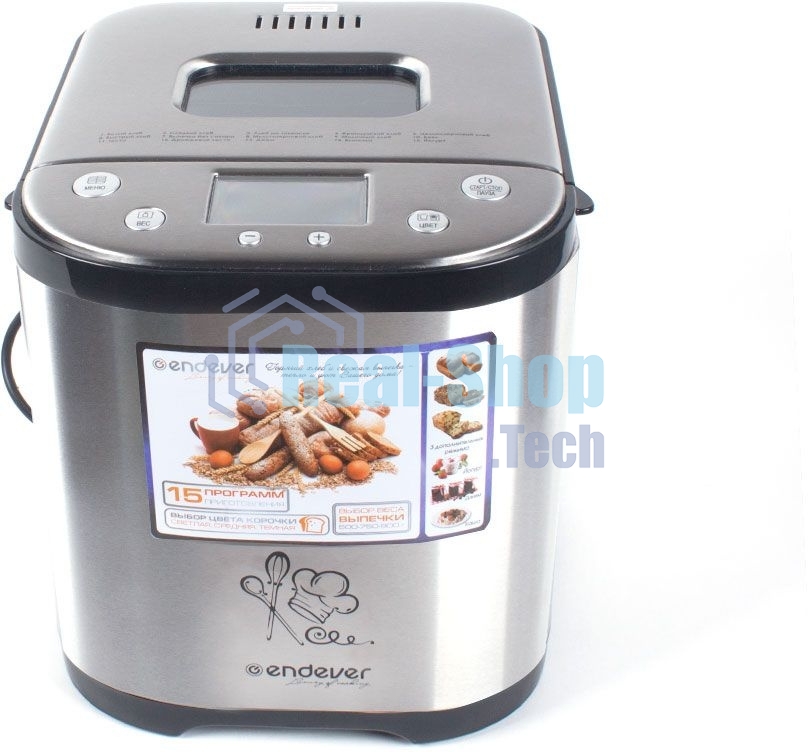 Хлебопечка Endever Skyline MB-52, 710Вт, 15 программ, таймер 15ч, сохранение уст. прогр., авт. термостат, автоподогрев 60 мин
