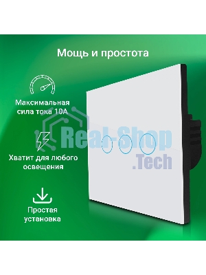Выключатель умный Digma DiSwitch 3p 3-хкл. универсальный белый (DSW3P)
