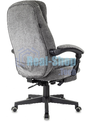 Кресло руководителя Бюрократ T-9950MSG-F Fabric серый Light-19, крестов. пластик, подст. для ног