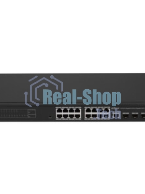 Коммутатор 20-портовый гигабитный управляемый с PoE Dahua DH-S4220-16GT-240, уровень L2, 16xRJ45 1Gb PoE, 2xRJ45 1Gb, 2xSFP 1Gb, суммарно до 240Вт, коммутация 56 Гбит/с, MAC-таблица 8к, металл