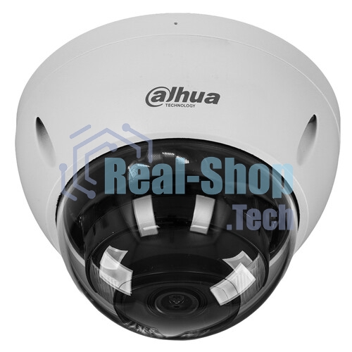 Уличная купольная IP-видеокамера Dahua DH-IPC-HDBW2449EP-S-IL-0280B Smart Dual Light с ИИ 4Мп, 1/2.9” CMOS, объектив 2.8мм, видеоаналитика, ИК до 30м, LED до 30м, IP67, корпус: металл