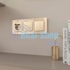 Рамка на 3 поста Elite (айвори, стекло) W0032443