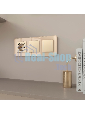 Рамка на 3 поста Elite (айвори, стекло) W0032443