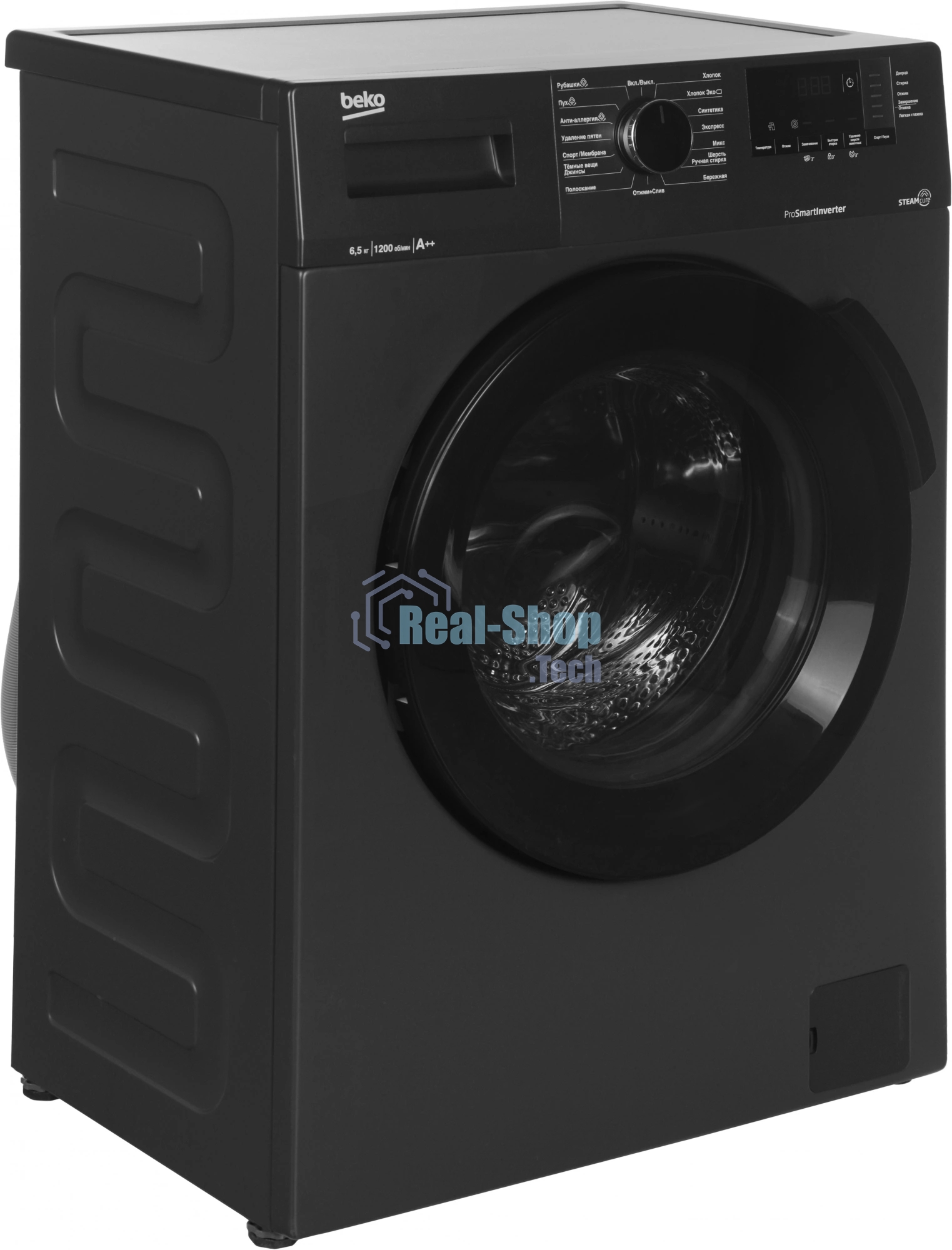 Стиральная машина Beko WSPE 6H612A черный, загрузка фронтальная 6,5 кг, 1200 об/мин., класс: А++