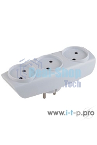 Бытовые удлинители ЭРА SP-3-W белый Тройник 3 гн, без заземл.