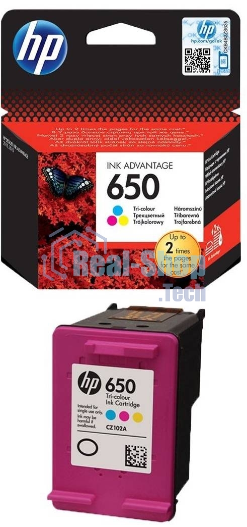 Картридж струйный HP 650 CZ102AE многоцветный для HP DJ IA 2515/2516 (200 стр.)