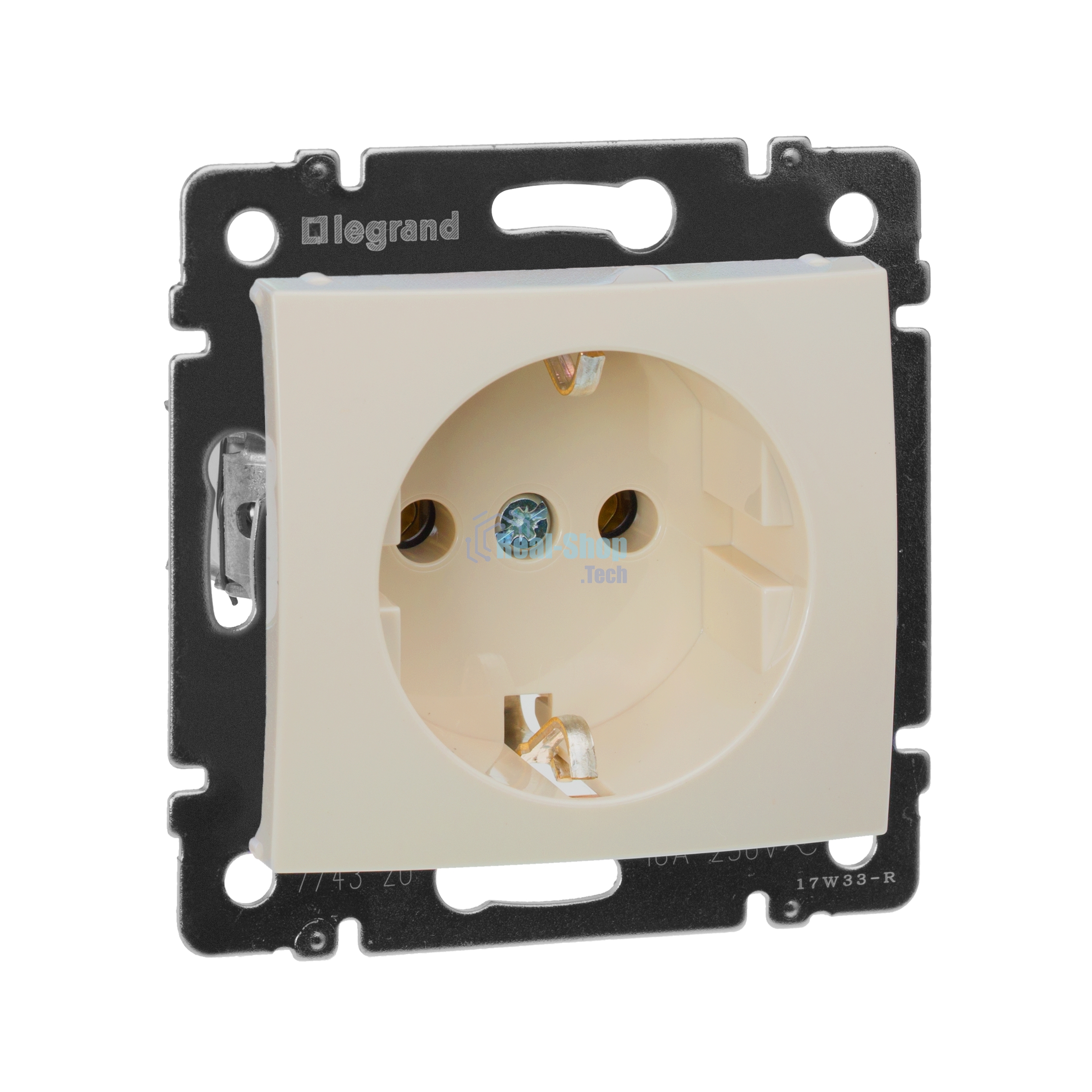 Розетка электрическая Valena с заземлением 2К+З/сл.кость (слоновая кость) Legrand 774320