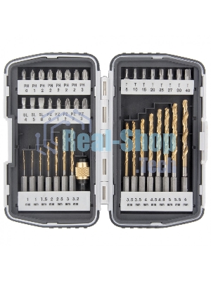 Набор бит Matrix и сверл магнитный адаптер crv в пласт. боксе 40шт.