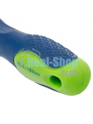 Отвертка, SL6,0 х 100 мм, CrV, двухкомпонентная рукоятка Сибртех