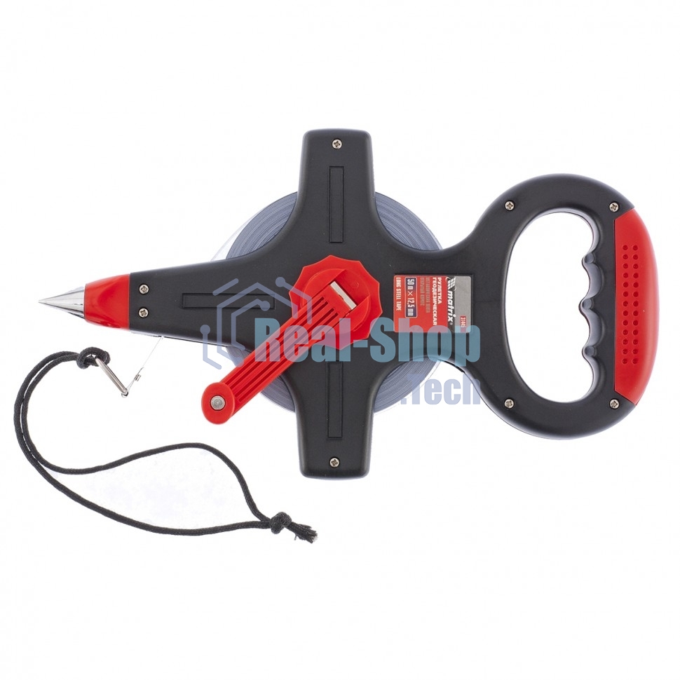 Рулетка геодезическая Matrix 50 м х 12,5 мм, металлическая лента, открытый корпус