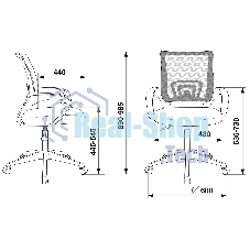 Кресло компьютерное Бюрократ CH-695NLT красный TW-35N сиденье черный TW-11, сетка/ткань, крестовина пластик