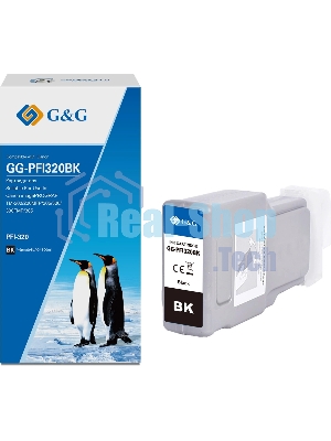 Картридж струйный G&G GG-PFI320BK (PFI-320BK) черный (300 мл) для Canon imagePROGRAF TM-200/200MFP/205/300/300MFP/305