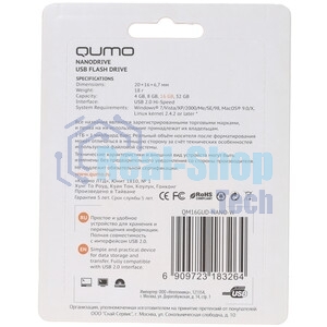 Флешка USB QUMO 16Gb, NANO QM16GUD-NANO-W белый