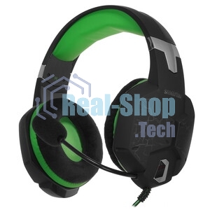 Гарнитура SmartBuy Rush Taipan чёрный-зеленый, проводная, USB, подсветка