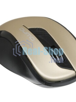 Мышь беспроводная Qumo Office Line M64 золотистый, 1600 dpi, радиоканал, USB, кнопки - 6