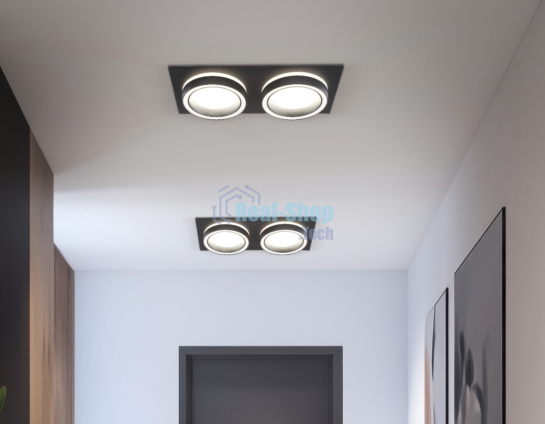Светильник Ambrella light TN52424/2 BK/FR черный/белый матовый GX53 max 12W 210*105*45