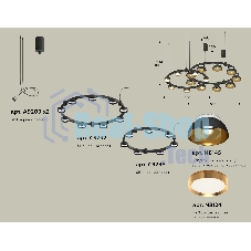 Светильник Ambrella light XR92091110/16 SBK/PYG/CL черный песок/золото желтое полированное/прозрачный GX53