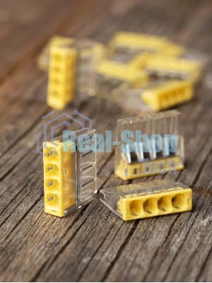 Клемма СМК 2273-244 (с пастой) 4 отверстия 0.5-2.5 кв.мм (уп. 100 шт) PROxima EKF plc-smk-2273-244