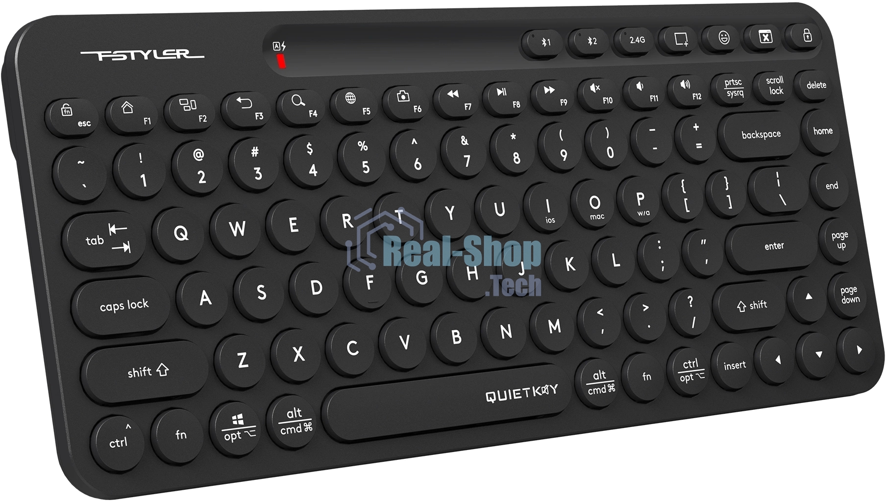 Клавиатура беспроводная A4Tech Fstyler FBK36C AS, USB, Bluetooth/Радиоканал, черный