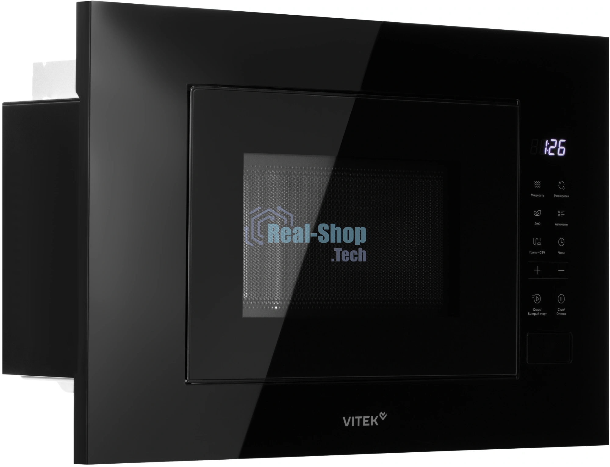 Встраиваемая микроволновая печь Vitek VBMW 2060 BG черный, 20 л, 700 Вт, переключатели - сенсор