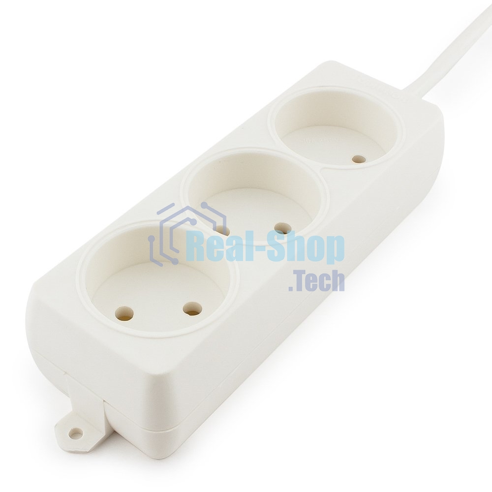 Удлинитель Гарнизон EL-NL3-W-2, 3 розетки допустимый ток 10А, длина 2 м.