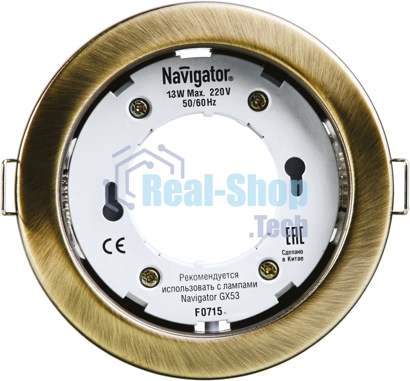 Светильник светодиодный Navigator ДВО NGX-R1-007-GX53 220В GX53 IP20 черненая бронза