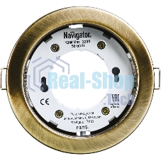 Светильник светодиодный Navigator ДВО NGX-R1-007-GX53 220В GX53 IP20 черненая бронза