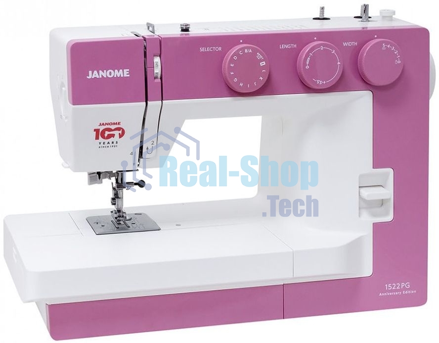 Швейная машина Janome 1522PG 25 операции, петля автомат, верт. челнок, нитевдеватель, мягкий чехол