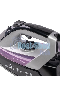 Утюг Galaxy Line GL 6128, фиолетовый с черным, паровой, 2200 Вт, постоянный пар 30 г/мин, паровой удар 140 г/мин, функции: самоочистка, антикапля, антинакипь, функция увлажнения, вертикальное отпаривание, защита от перегрева, индикатор нагрева, керамическ