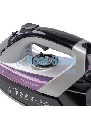 Утюг Galaxy Line GL 6128 фиолетовый/черный, 2200 Вт, 30 г/мин, 140 г/мин, 150 мл