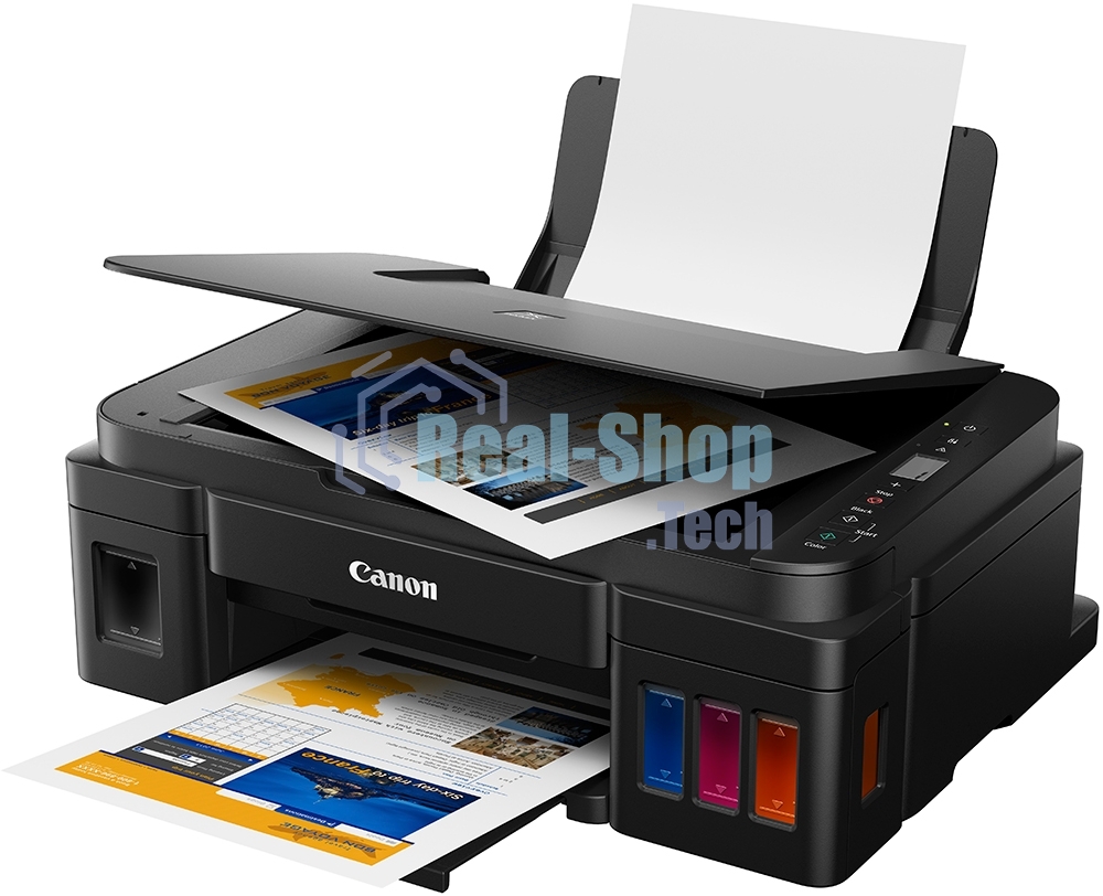 МФУ струйное Canon PIXMA G2410 (2313C009), A4, цветной, печ. 8.8 стр/мин (ч/б) 5 стр/мин (цвет), скан. до 19 стр/мин., 1200 x 4800 dpi (принтер) 1200x600dpi (сканер), USB