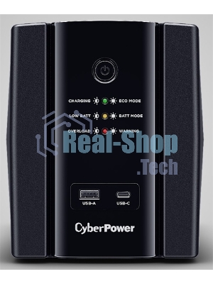 Источник бесперебойного питания CyberPower UT2200EG ИБП Line-Interactive, Tower, 2200VA/1320W USB/RJ11/45/USB charger A/C (4 EURO) NEW, 12В/9 Ач х 1