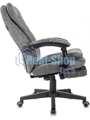 Кресло руководителя Бюрократ T-9950MSG-F Fabric серый Light-19, крестов. пластик, подст. для ног
