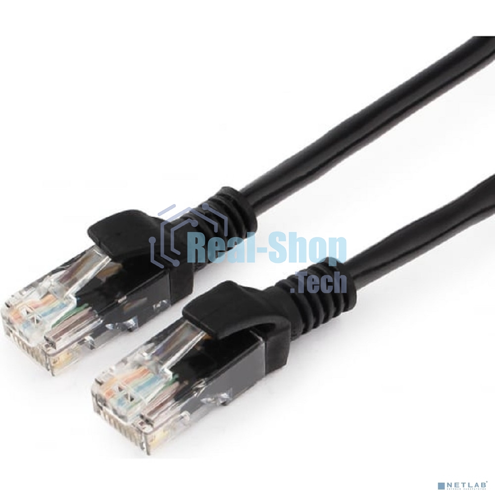Патч-корд UTP Cablexpert PP12-1.5M/BK кат.5e, 1.5м, литой, многожильный черный