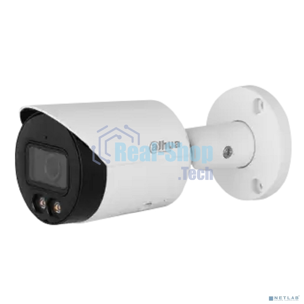 Уличная цилиндрическая IP-видеокамера Dahua DH-IPC-HFW2249SP-S-LED-0280B Full-color с ИИ 2Мп, 1/2.8” CMOS, объектив 2.8мм, видеоаналитика, LED до 30м, IP67, корпус: металл